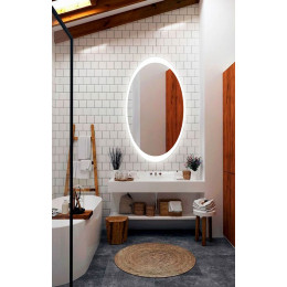 Овальное зеркало в ванну с подсветкой Мелодия 70х100 см